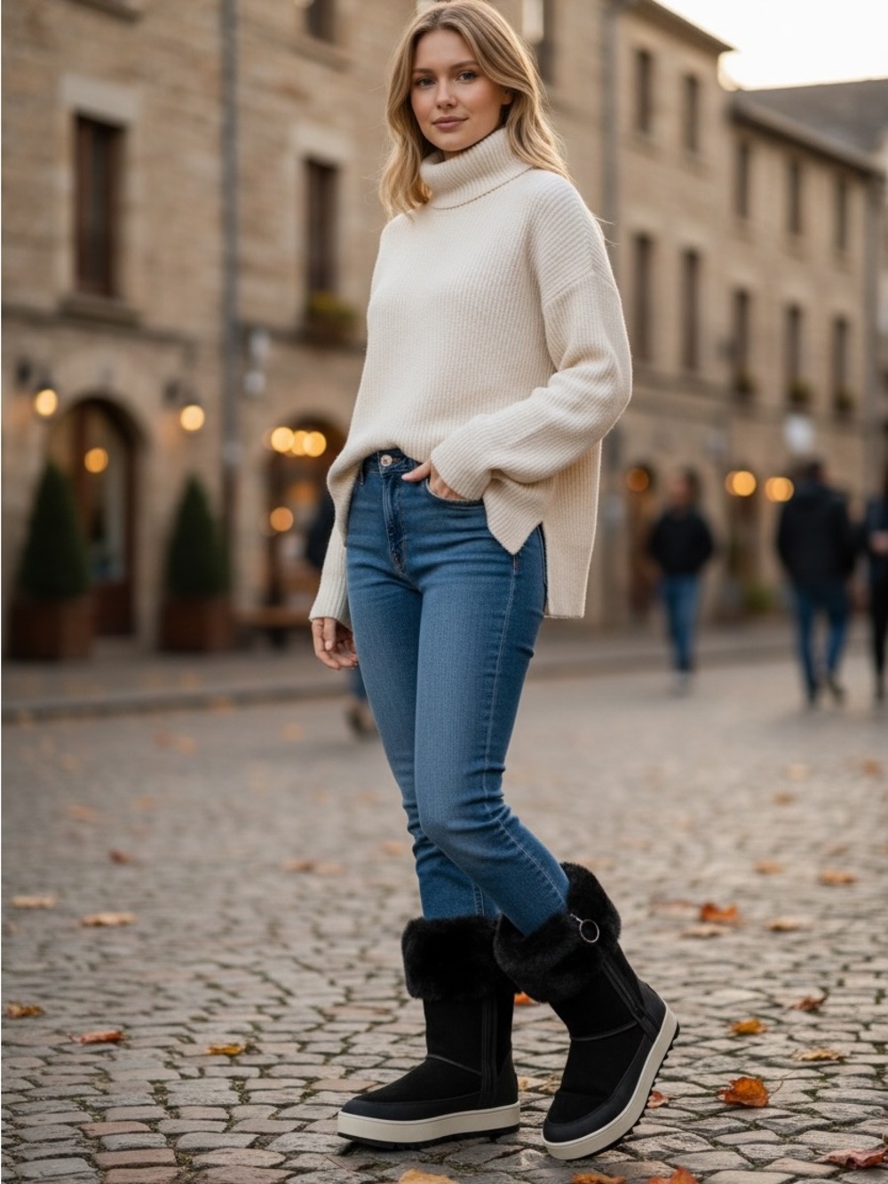 Brand New Koolaburra Black Fur-Trimmed Winter Boots